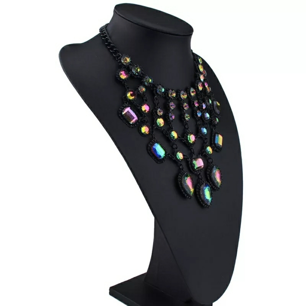 Boho Multicolor Statement Necklace - image 5